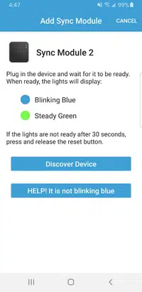 step 8 - discover sync module