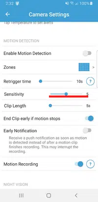 step 4 - use slider for sensitivity settings
