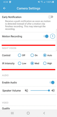 Blink Camera Night Vision Settings