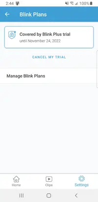 blink subscription plan app screen