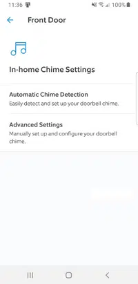 ring doorbell chime settings