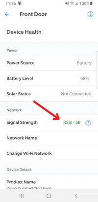 ring doorbell signal strength