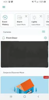 Selecting Live View On Ring Doorbell