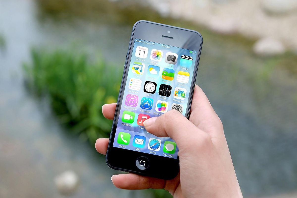 A smartphone displaying its home screen of apps