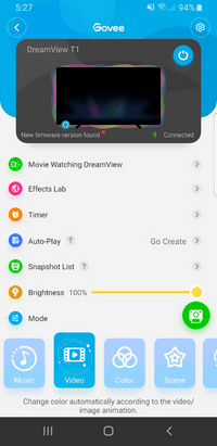 Govee Immersion Settings