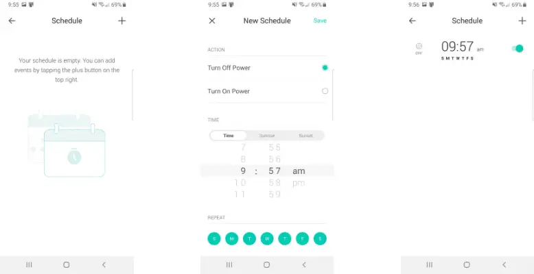 kasa smart plug schedules