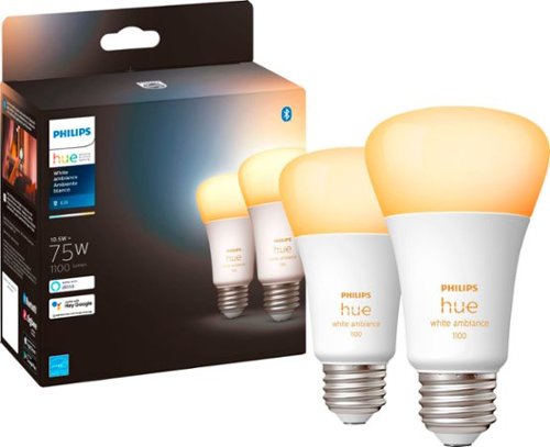 Philips Hue A19 Bluetooth 75W Smart Led Bulbs (2-Pack) - White Ambiance