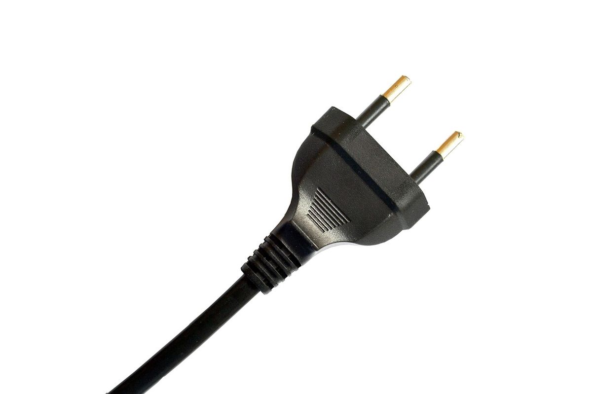 Electrical plug attached to a power cord