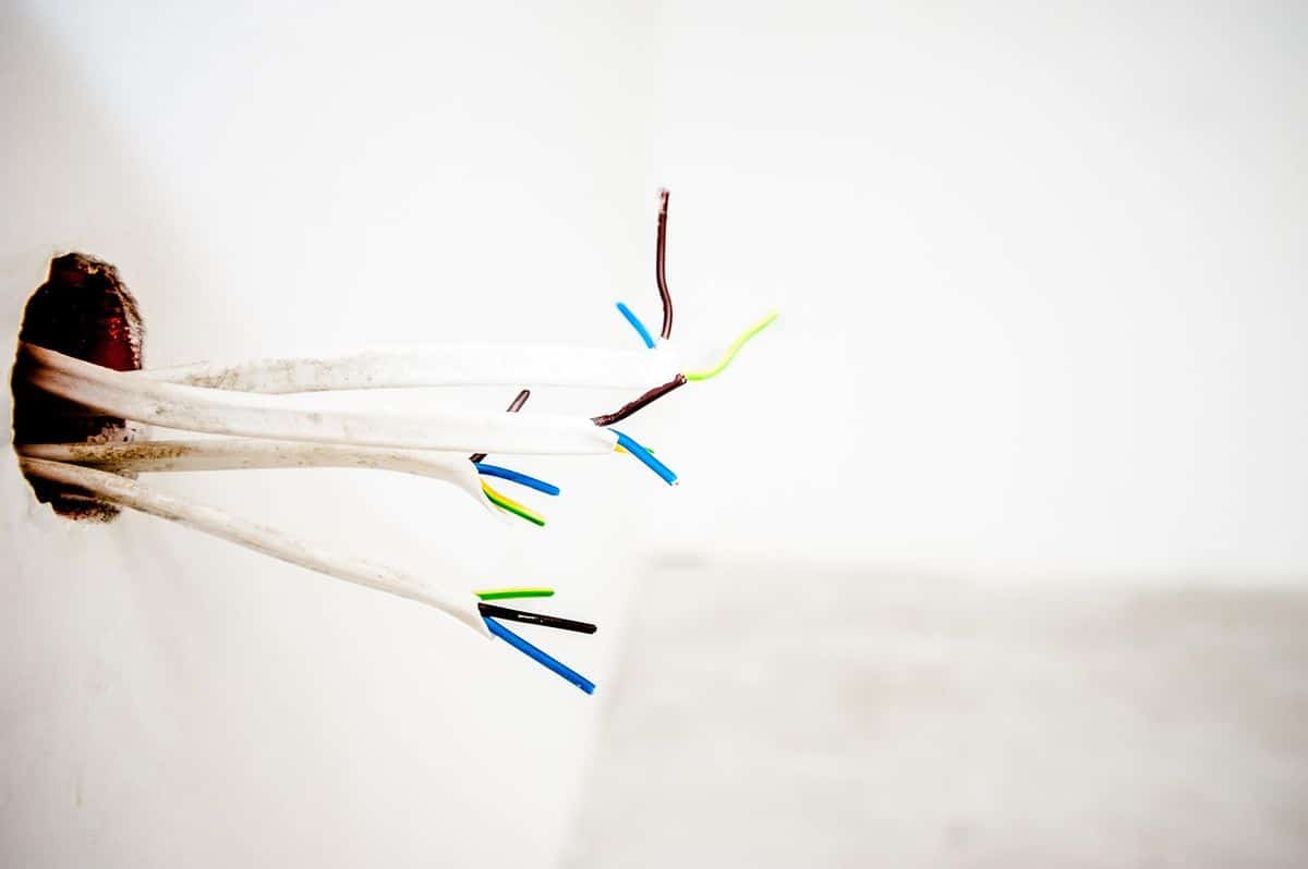 Exposed wires in a wall electrical box
